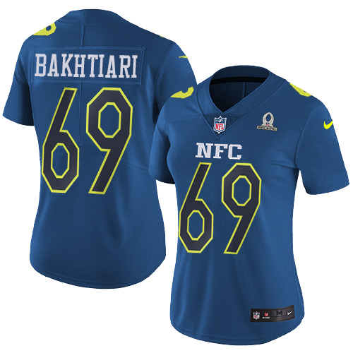 Nike Packers #69 David Bakhtiari Navy Women's Stitched NFL Limited NFC Pro Bowl Jersey - Click Image to Close